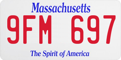 MA license plate 9FM697