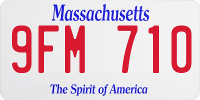 MA license plate 9FM710
