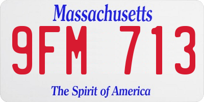 MA license plate 9FM713