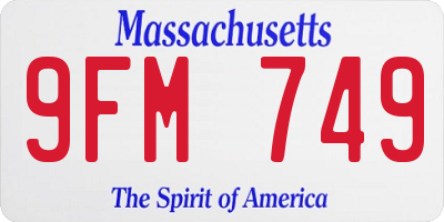 MA license plate 9FM749