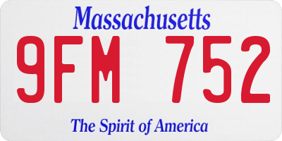 MA license plate 9FM752