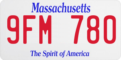 MA license plate 9FM780