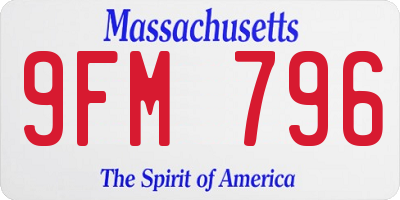 MA license plate 9FM796