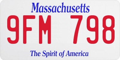 MA license plate 9FM798