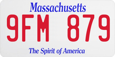 MA license plate 9FM879