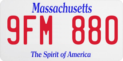 MA license plate 9FM880