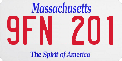 MA license plate 9FN201