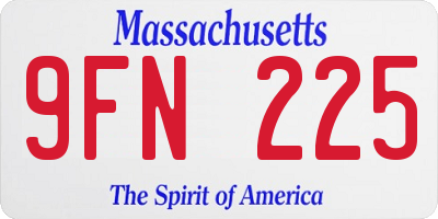 MA license plate 9FN225