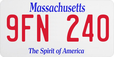 MA license plate 9FN240