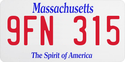 MA license plate 9FN315