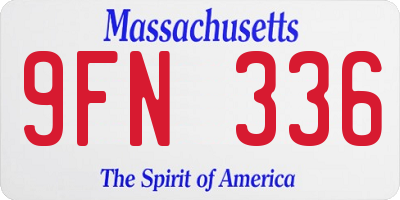 MA license plate 9FN336
