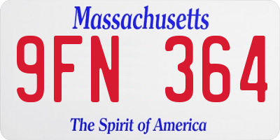 MA license plate 9FN364