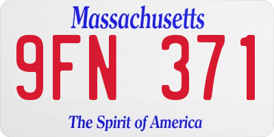 MA license plate 9FN371