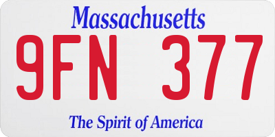 MA license plate 9FN377