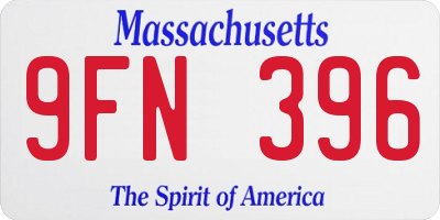 MA license plate 9FN396