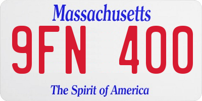 MA license plate 9FN400