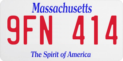MA license plate 9FN414