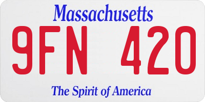 MA license plate 9FN420