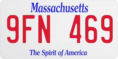 MA license plate 9FN469