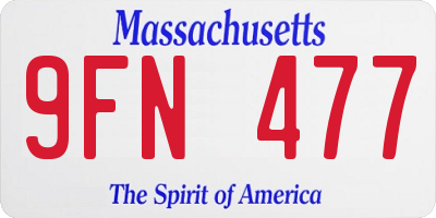 MA license plate 9FN477