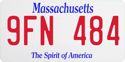 MA license plate 9FN484