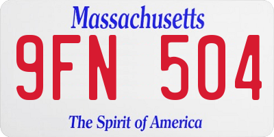 MA license plate 9FN504