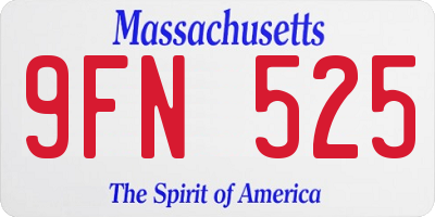 MA license plate 9FN525