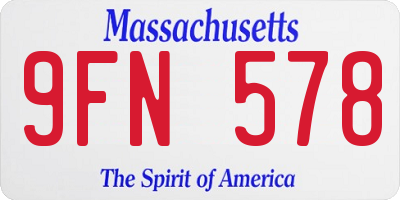 MA license plate 9FN578