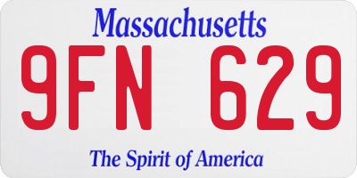 MA license plate 9FN629