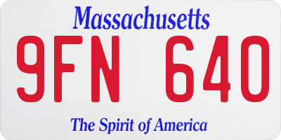 MA license plate 9FN640