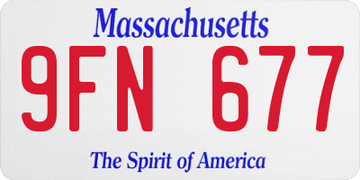 MA license plate 9FN677