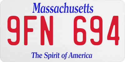 MA license plate 9FN694