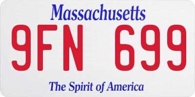 MA license plate 9FN699