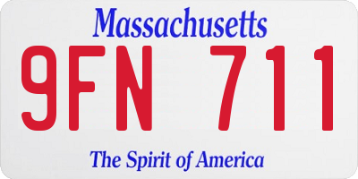 MA license plate 9FN711