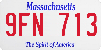 MA license plate 9FN713