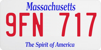 MA license plate 9FN717