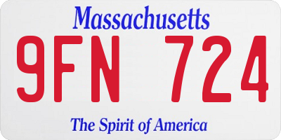 MA license plate 9FN724