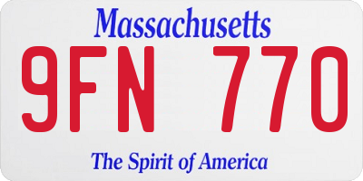 MA license plate 9FN770