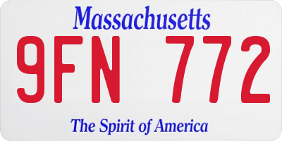MA license plate 9FN772