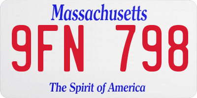 MA license plate 9FN798