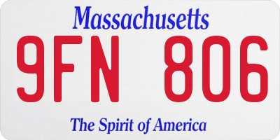 MA license plate 9FN806