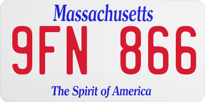 MA license plate 9FN866