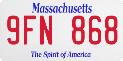 MA license plate 9FN868