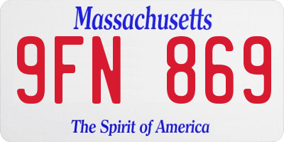 MA license plate 9FN869