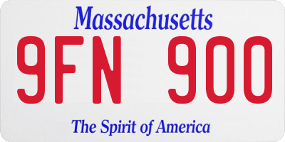 MA license plate 9FN900