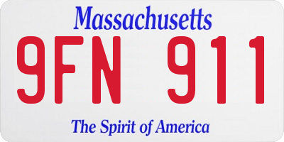 MA license plate 9FN911