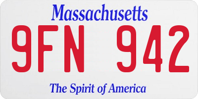 MA license plate 9FN942