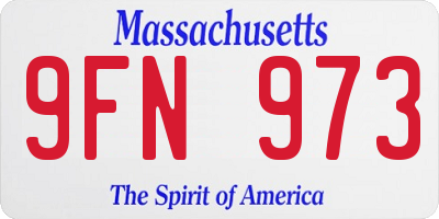 MA license plate 9FN973