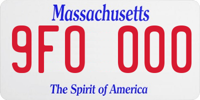 MA license plate 9FO000