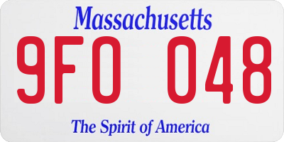MA license plate 9FO048